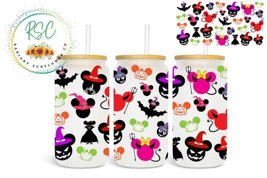 Spooky Disney Mickey Beer Can Glass