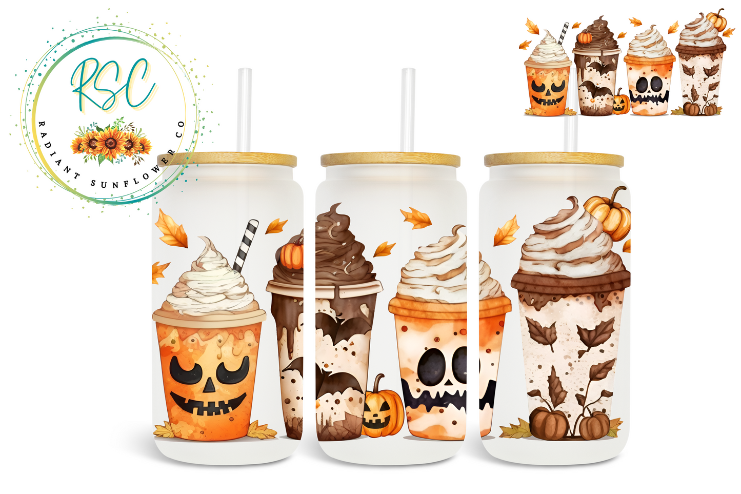 Jack-O'-Lantern Drink Sublimation Print