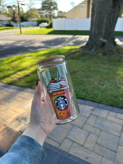 Starbucks Whipped Cream & Pumpkin Dreams Beer Can Glass