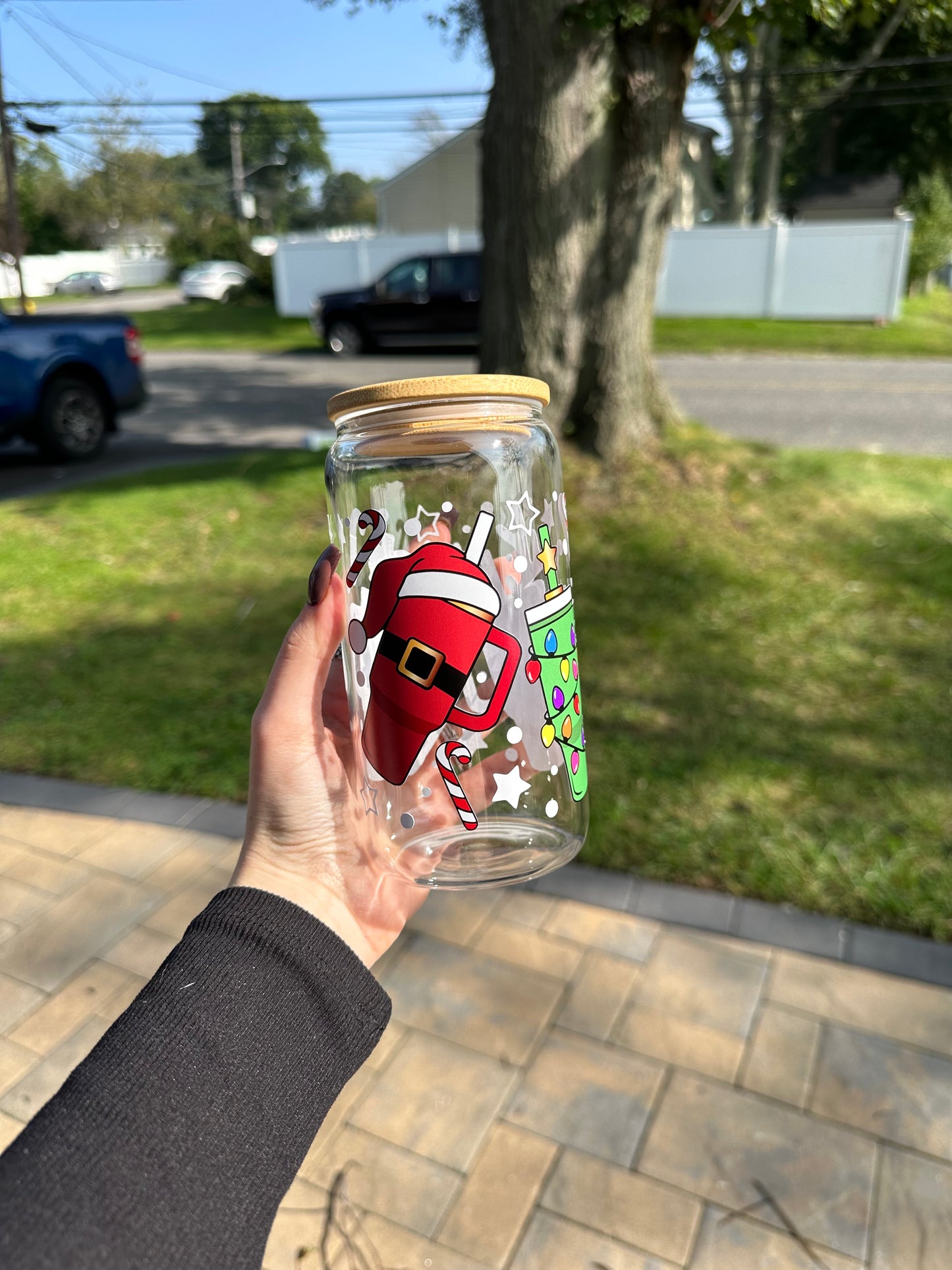 Christmas Cup Disorder Beer Can Glass