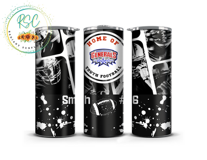 Home of Middle Country Generals Youth Football (Personalized) 20 Oz Tumbler