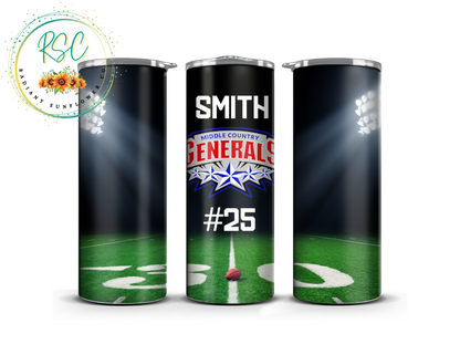 Middle Country Generals Football Field (Personalized) 20 Oz Tumbler