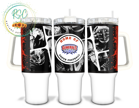 Home of Middle Country Generals Youth Football (Personalized) 40 Oz Tumbler