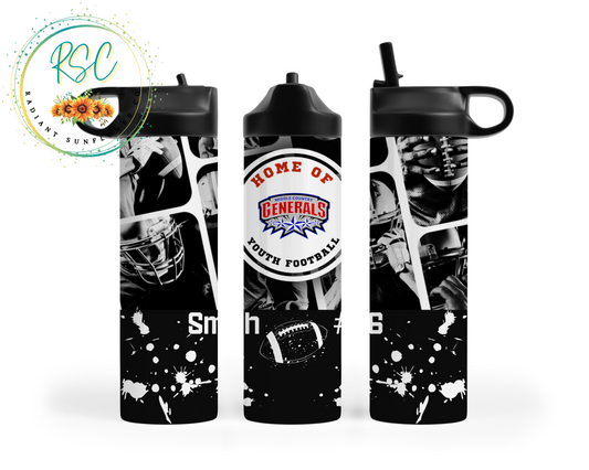 Home of Middle Country Generals Youth Football (Personalized) Sports Water Bottle