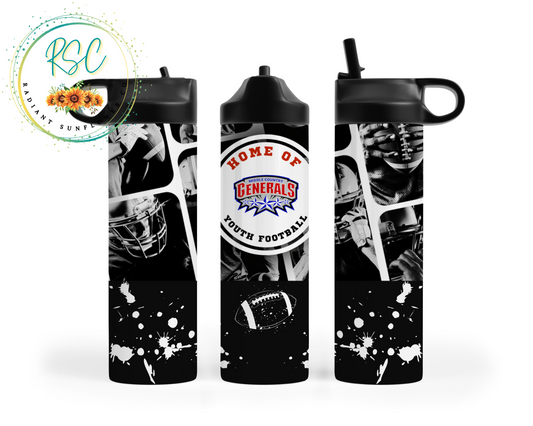 Home of Middle Country Generals Youth Football Sports Water Bottle