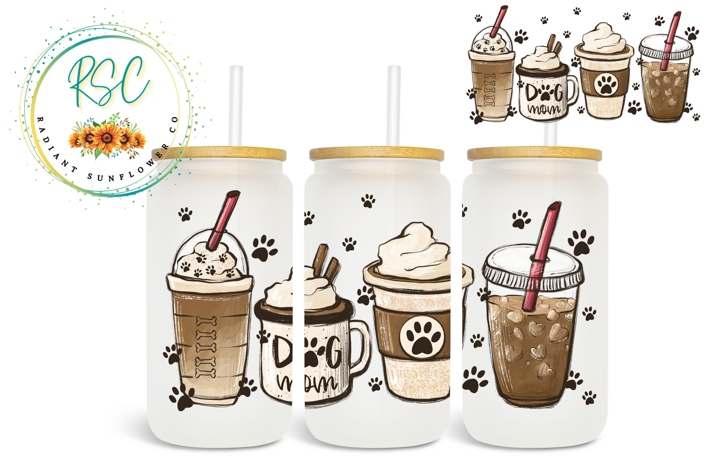 Dog Mom Coffee Sublimation Print