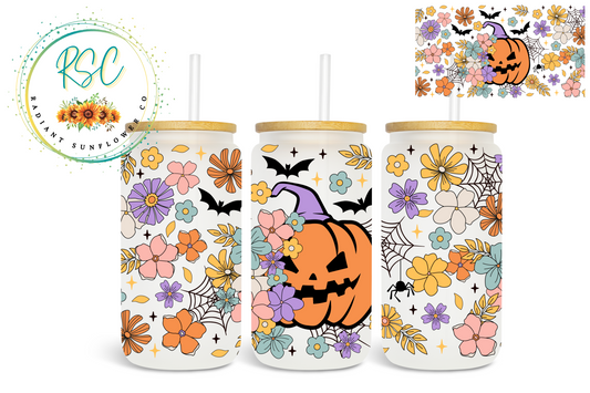 Floral Pumpkin Sublimation Print