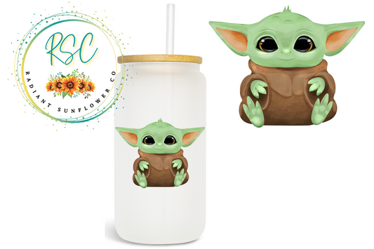 Baby Yoda Beer Can Glass