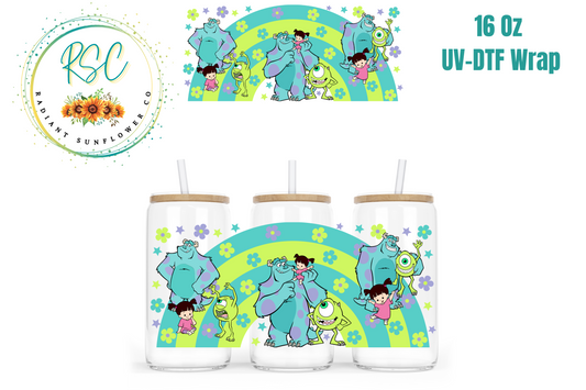 Monsters Inc Floral Rainbow UV-DTF