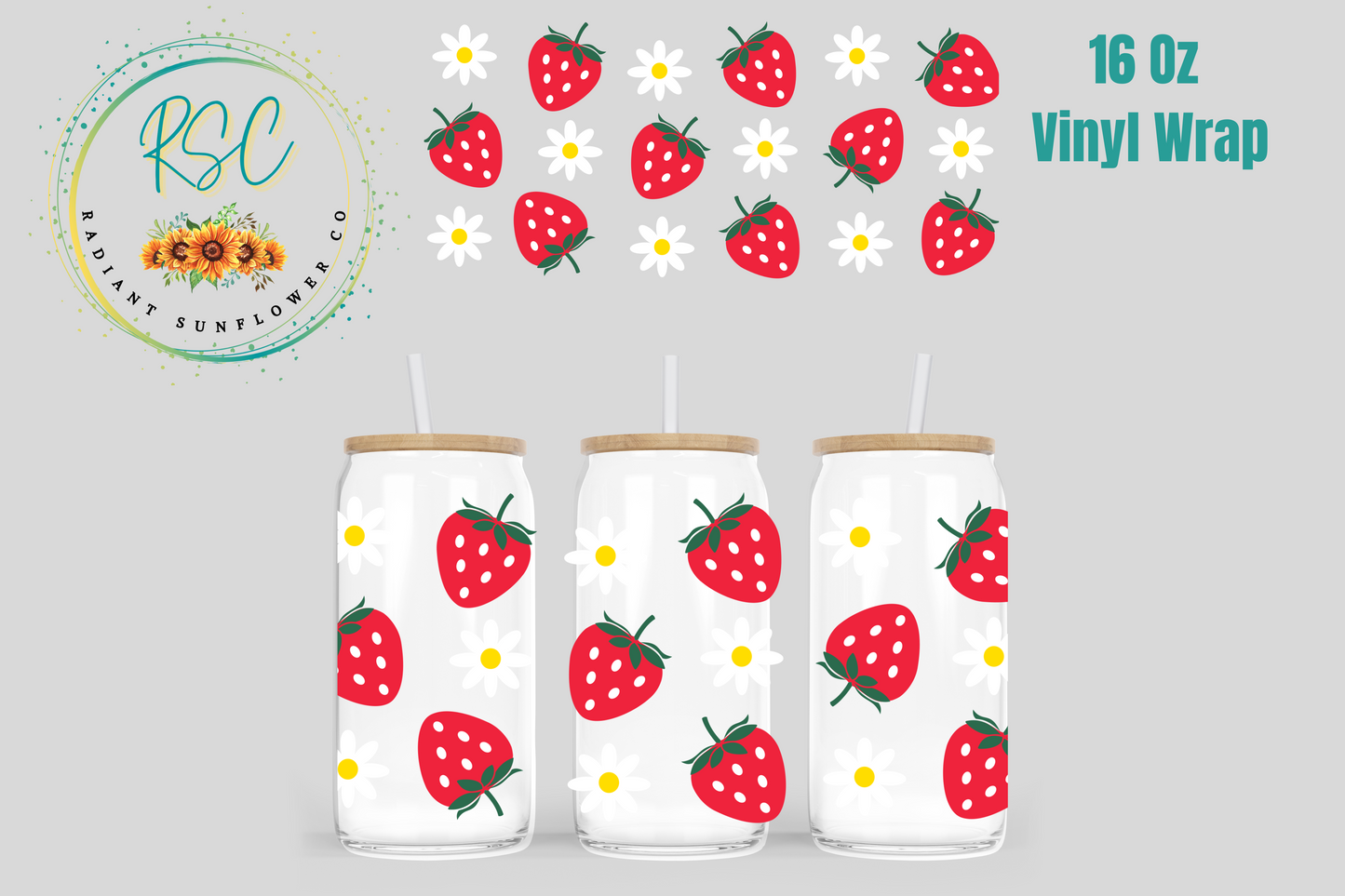 Strawberries & Daises Vinyl Wrap