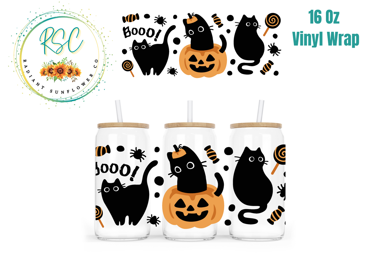 Black Cat Pumpkin Vinyl Wrap