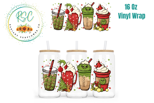 Grinch Christmas Drink Vinyl Wrap