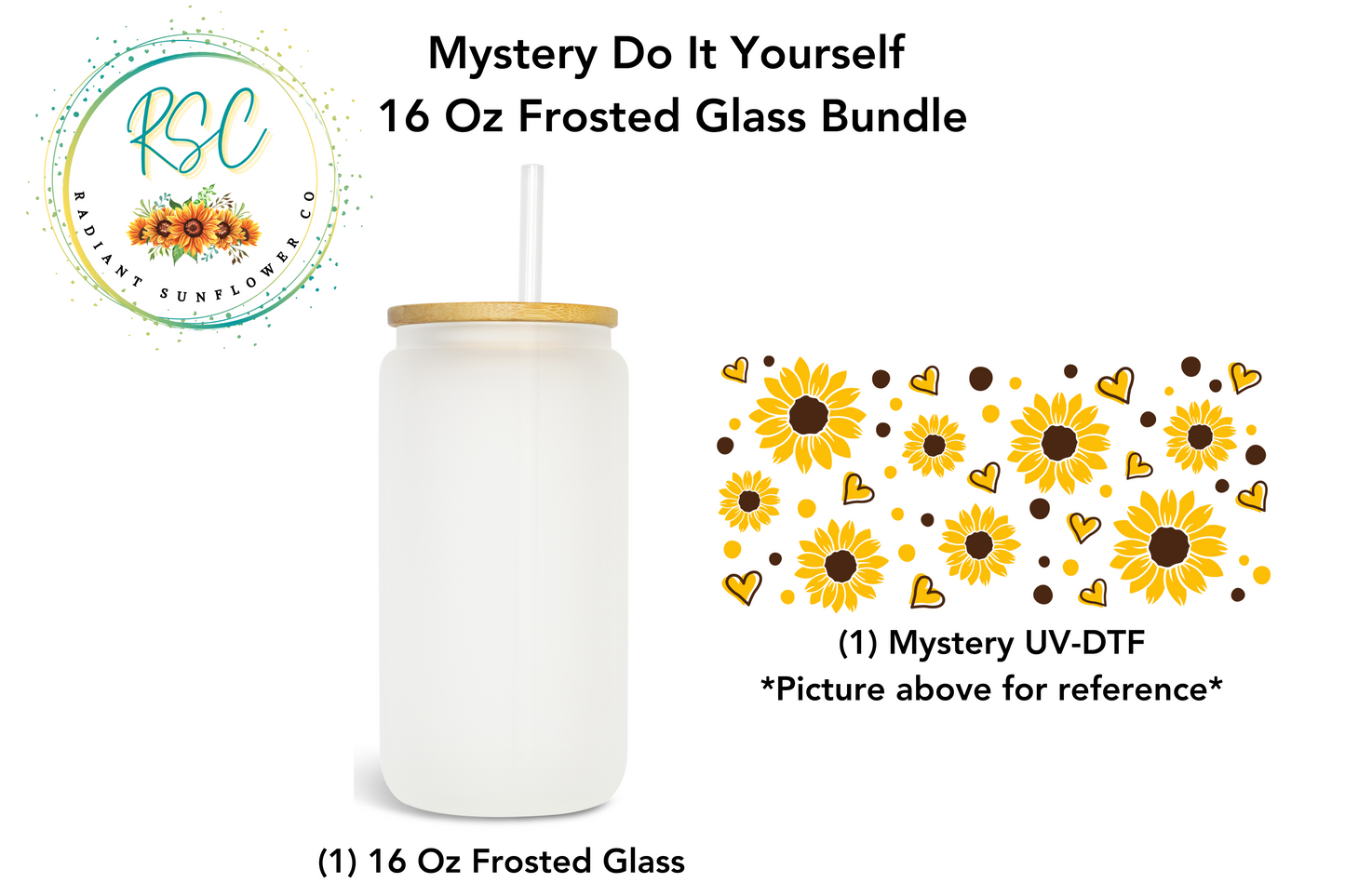 Mystery Do It Yourself 16 Oz Frosted Glass Bundle