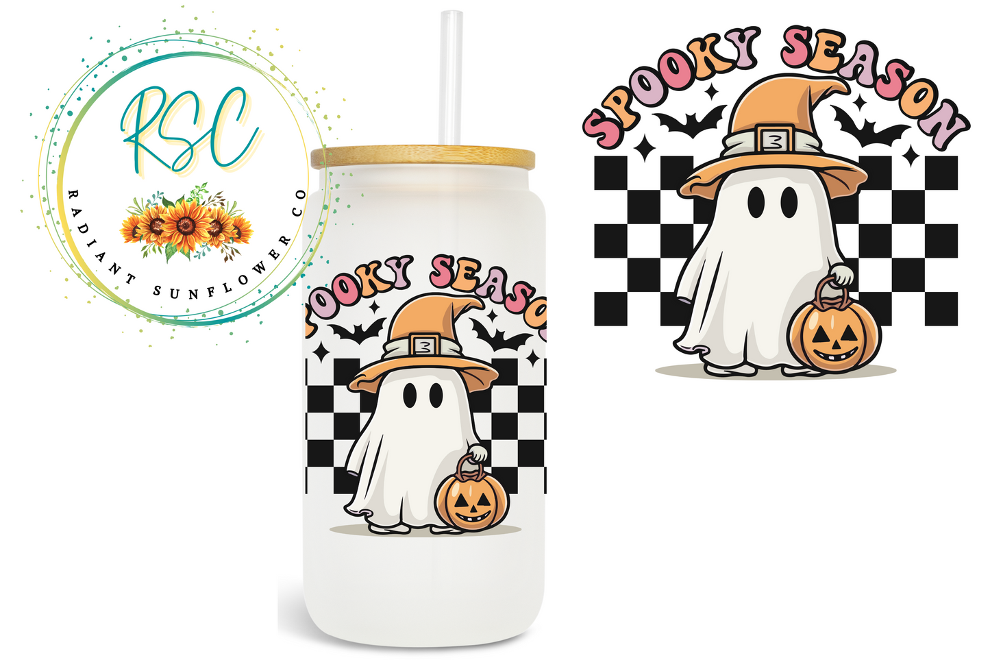 Spooky season ghost pumpkin bucket Sublimation Print