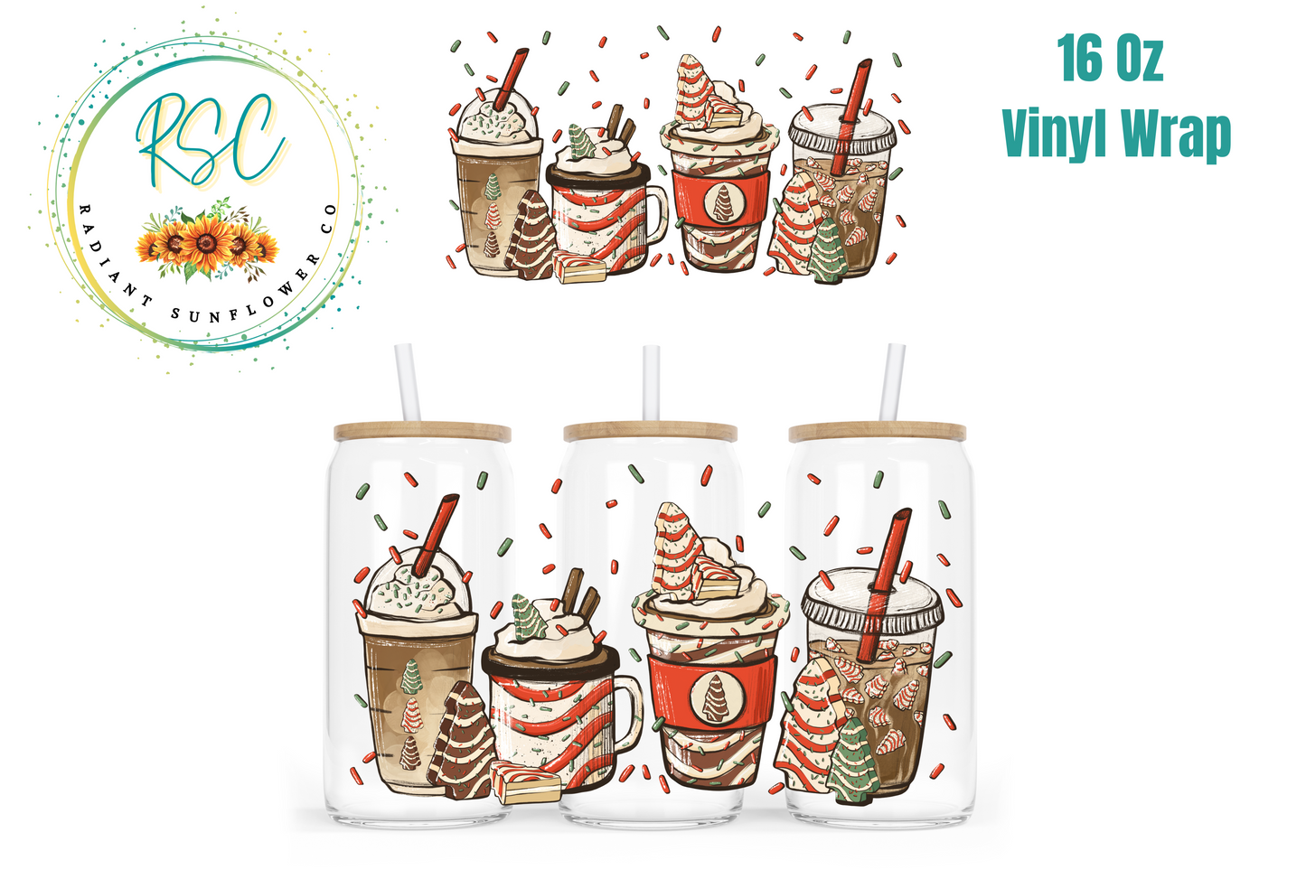 Christmas Tree Cake Coffee Vinyl Wrap