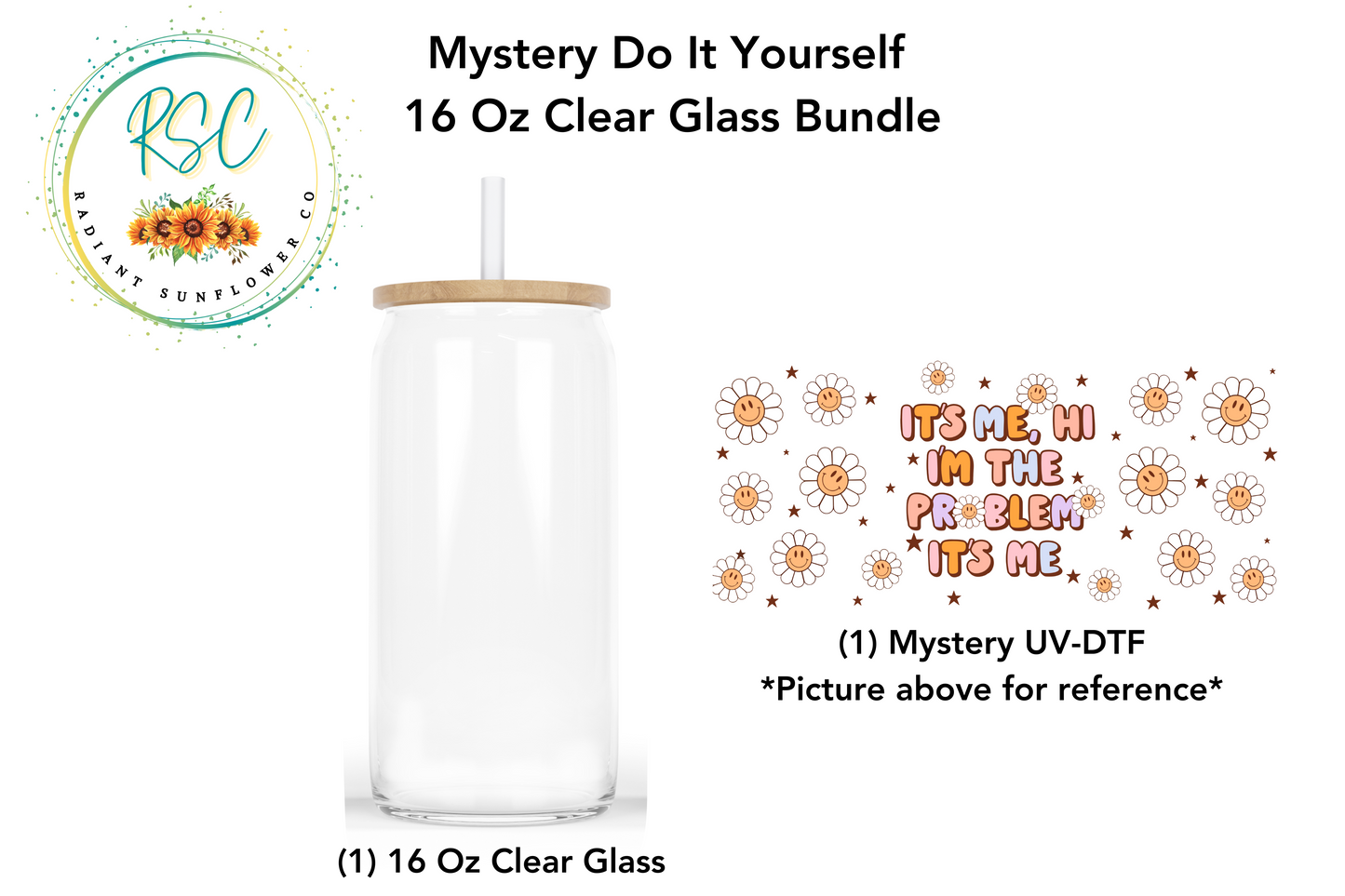 Mystery Do It Yourself 16 Oz Clear Glass Bundle