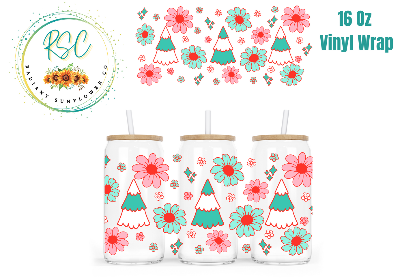 Vintage Christmas Retro Trees Vinyl Wrap