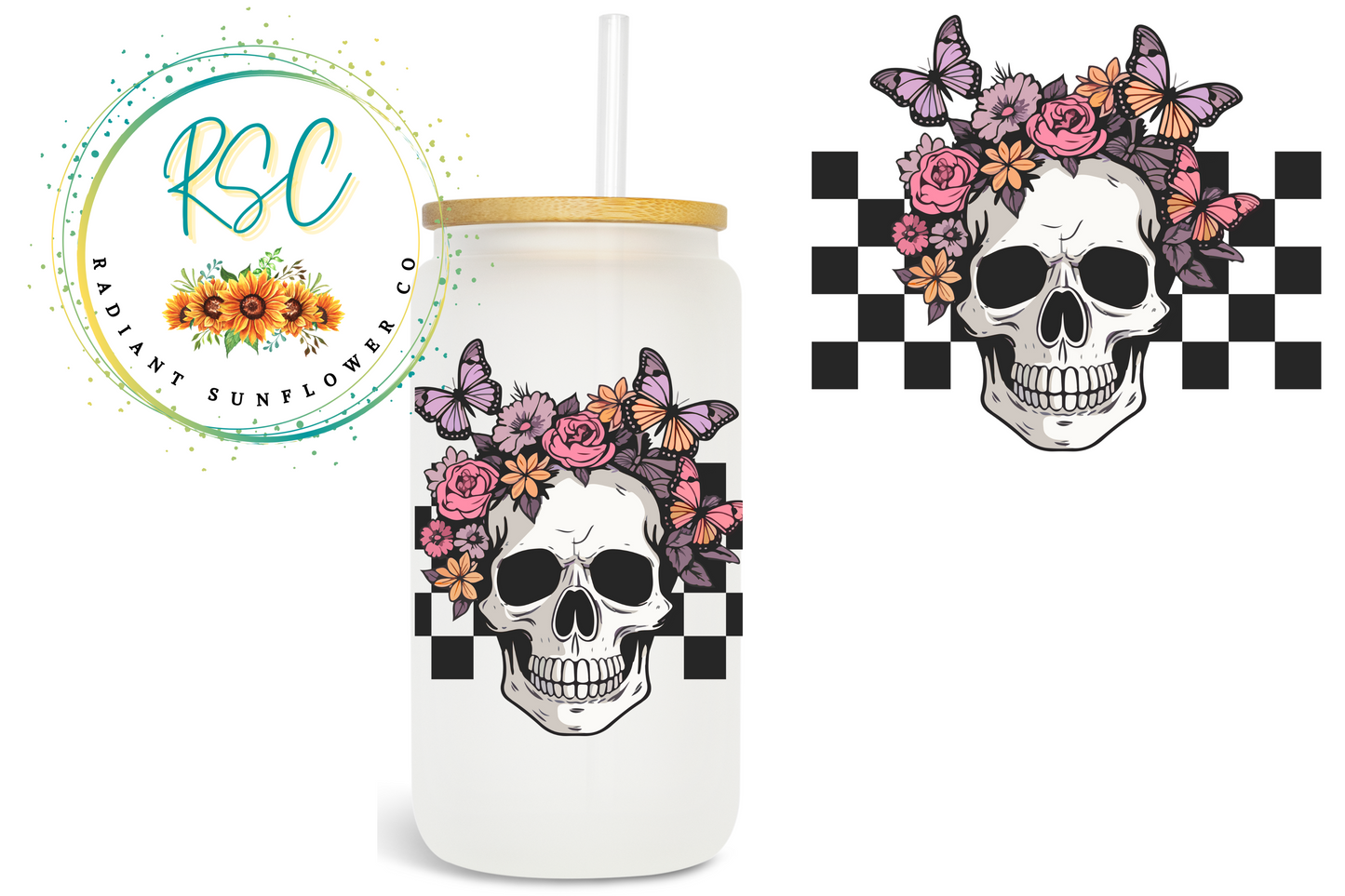 Floral Skull Sublimation Print