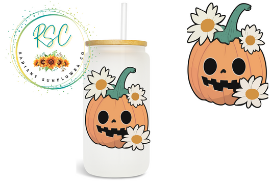 Daisy Pumpkin Sublimation Print