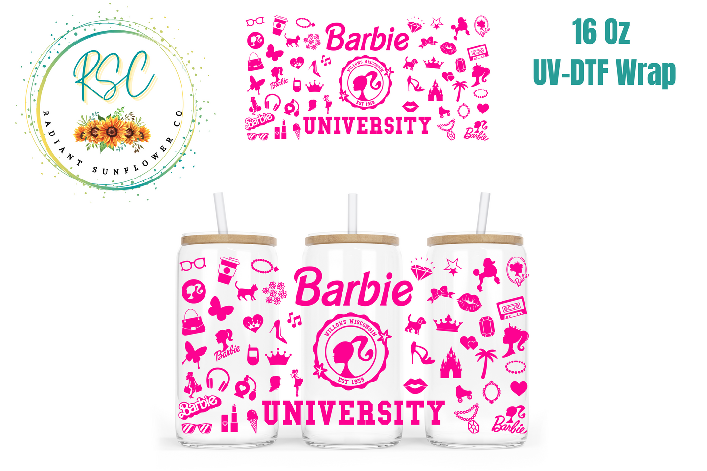 Barbie University UV-DTF