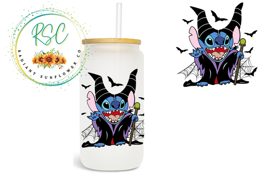 Stitch Maleficent Beer Can Glass