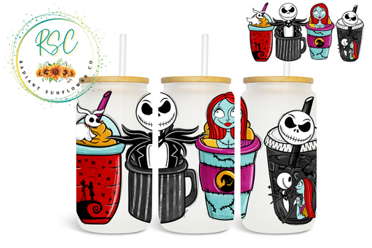 Nightmare Before Christmas Beer Can Glass