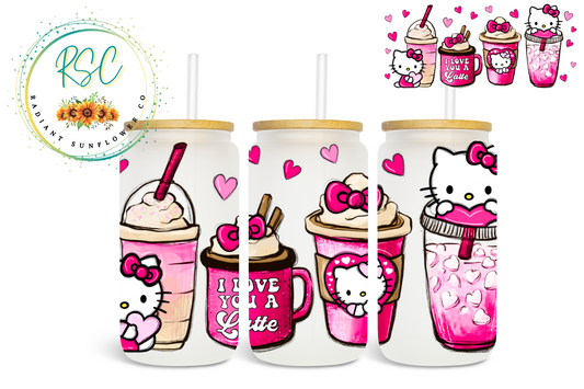 Hello Kitty I Love You a Latte Sublimation Print