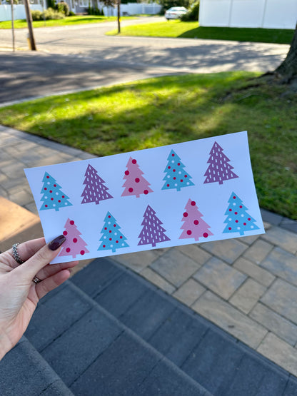 Pastel Christmas Trees Vinyl Wrap