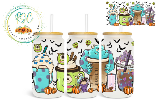 Monsters Inc Halloween Coffee Beer Can Glass