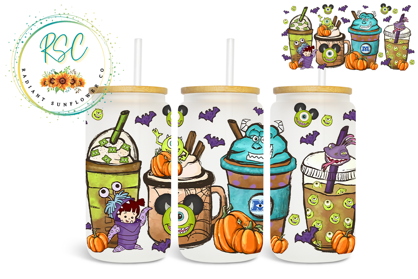 Monsters Inc Spooky Coffee Beer Can Glass