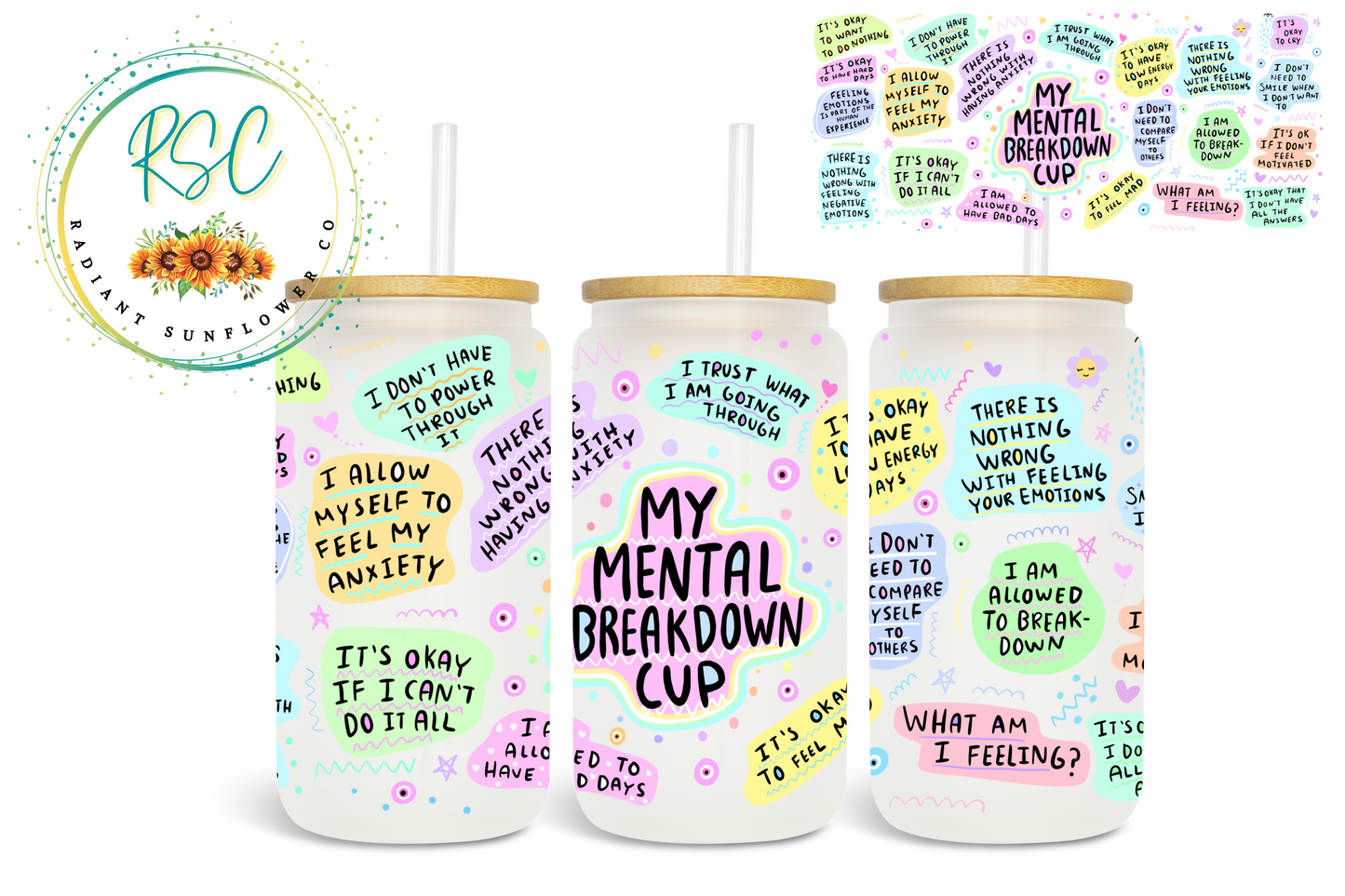 My Mental Breakdown Cup Beer Can Glass