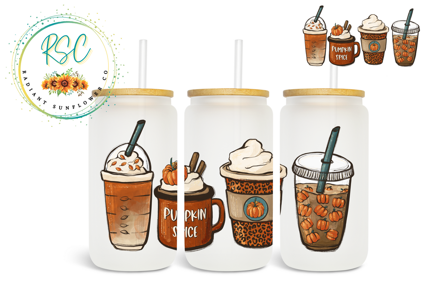 Pumpkin Spice Coffee Beer Can Glass