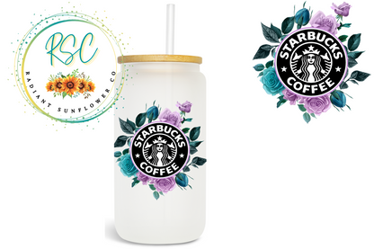 Starbucks Flower Beer Can Glass