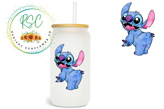 Stitch Happy Beer Can Glass