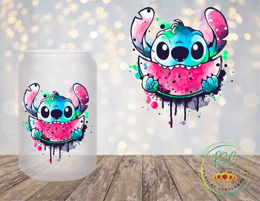 Stitch Watermelon Beer Can Glass