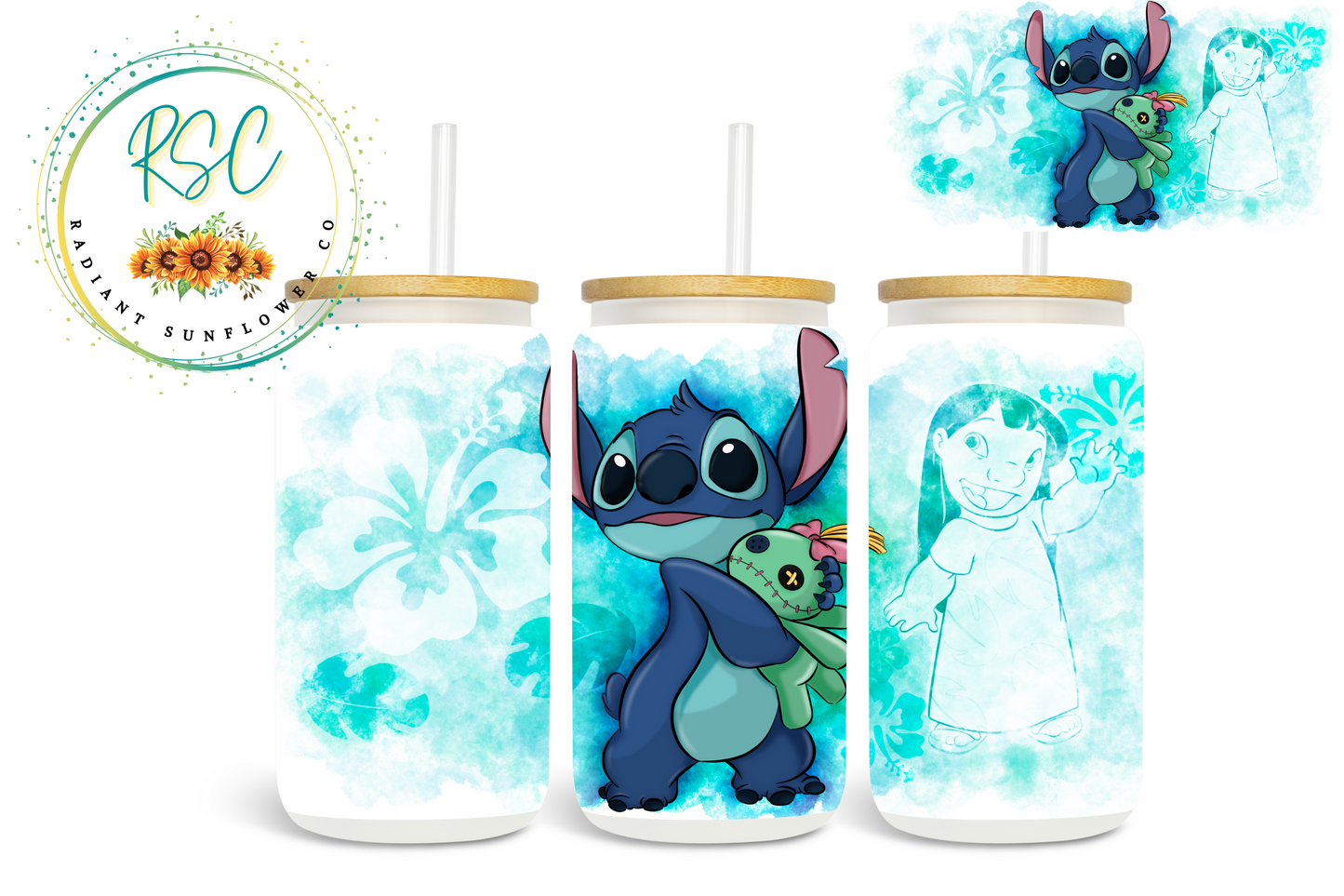 Stitch and Scrump Beer Can Glass