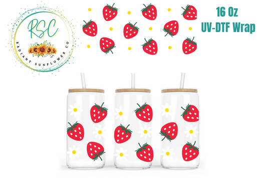 Strawberries & Daisies UV-DTF