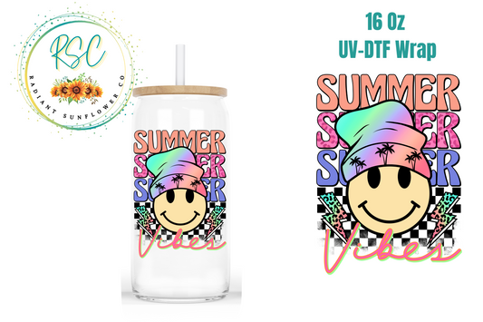 Summer Vibes Smiley with Hat UV-DTF