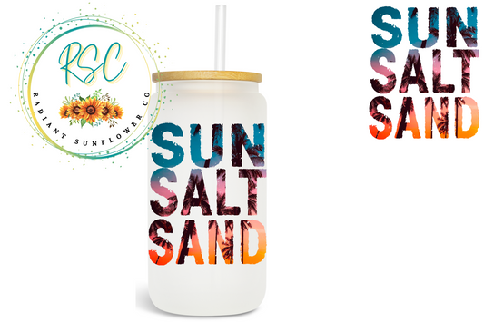 Sun Salt Sand Beer Can Glass