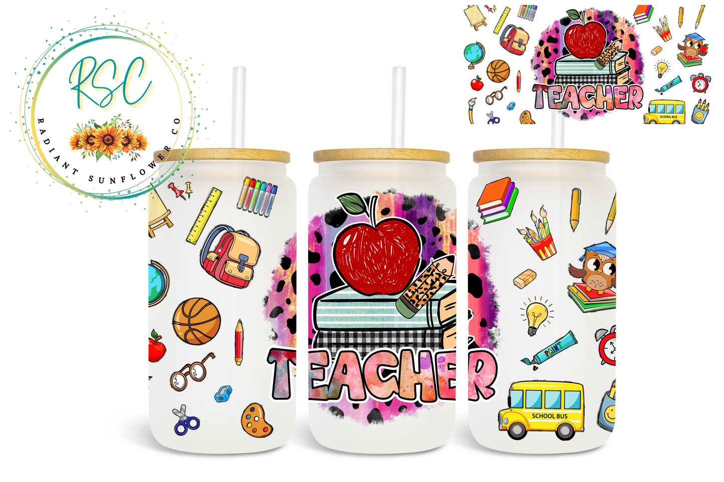 Teacher Beer Can Glass