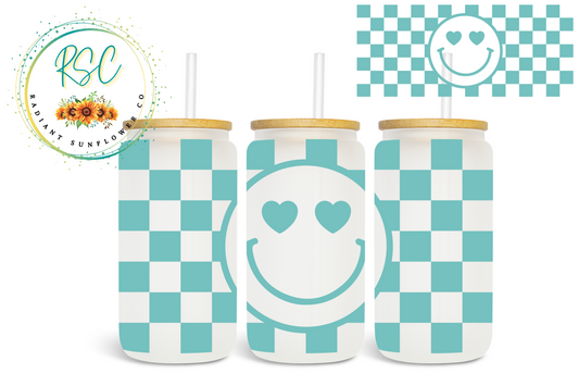 Teal Smiley Sublimation Print