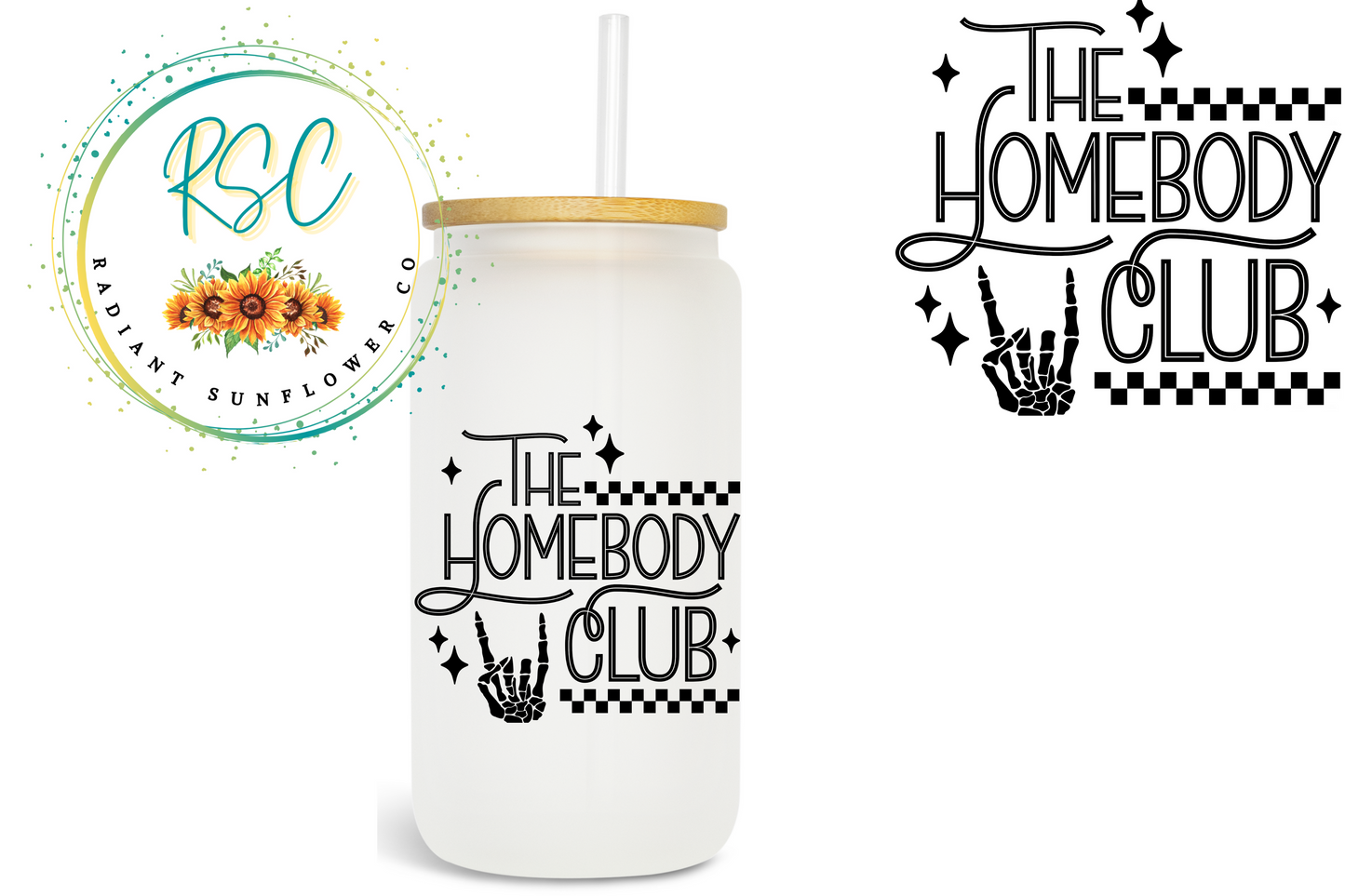 The Homebody Club Beer Can Glass