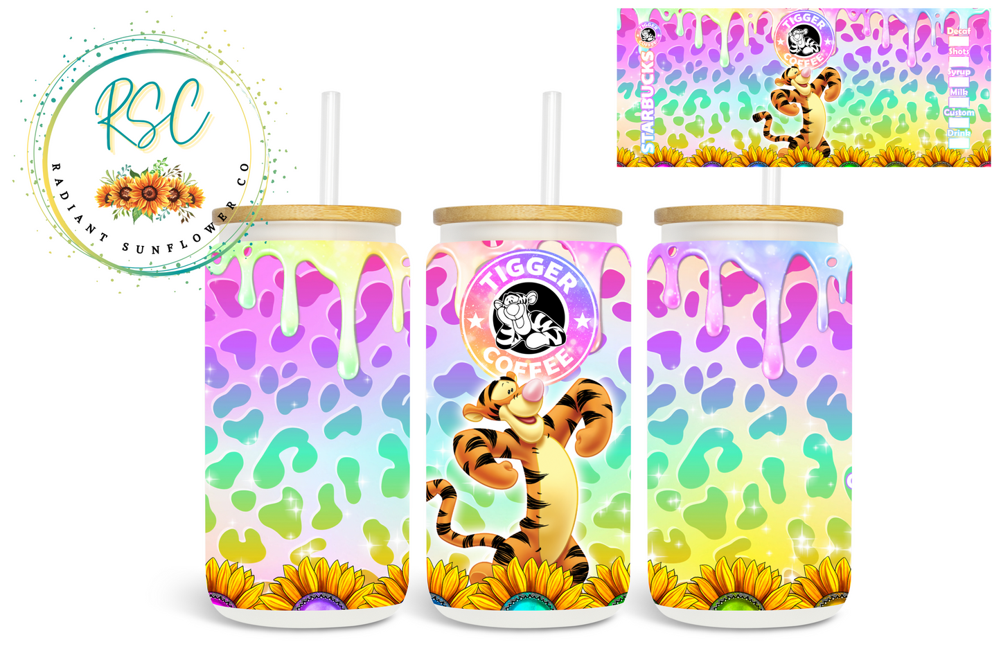 Tigger Starbucks Coffee Beer Can Glass