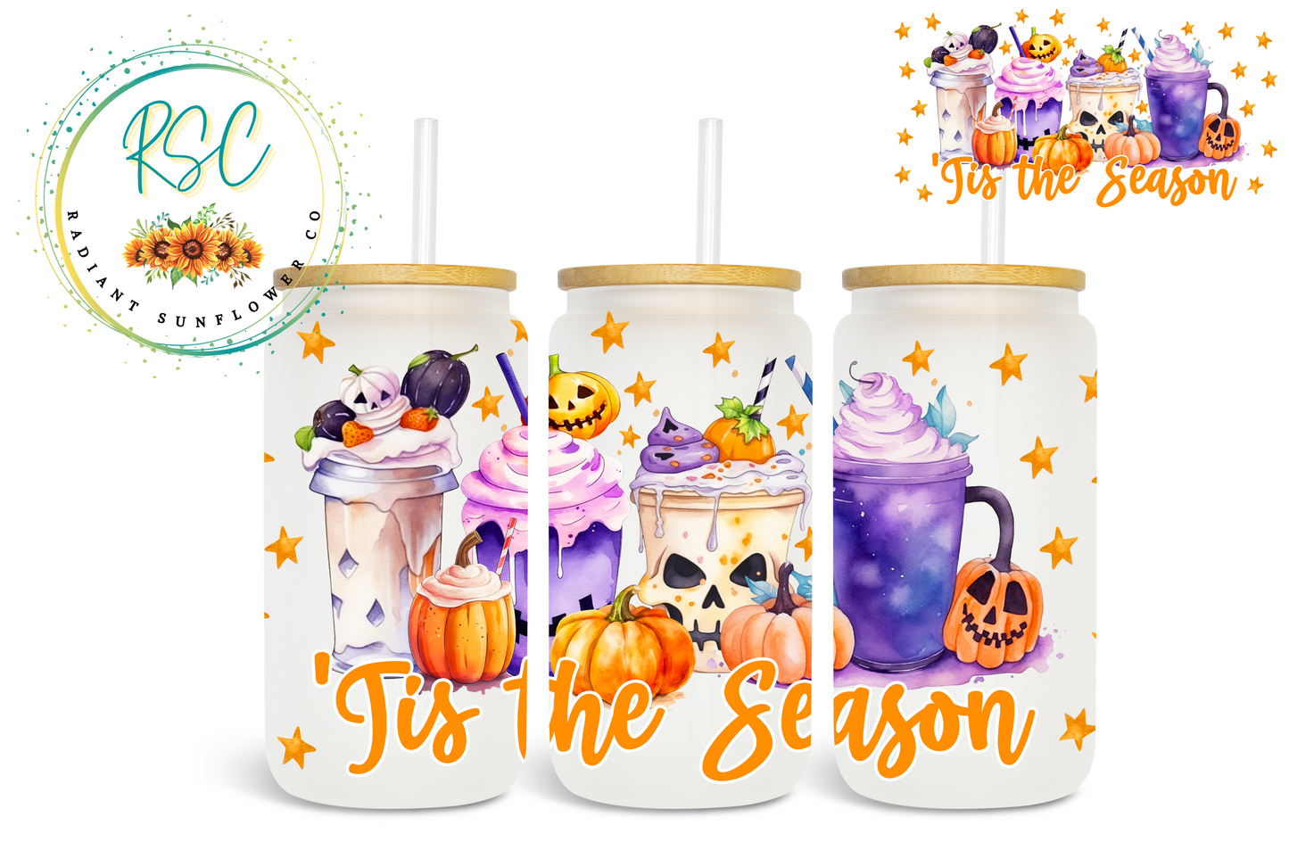 Tis the Season Halloween Drink Sublimation Print