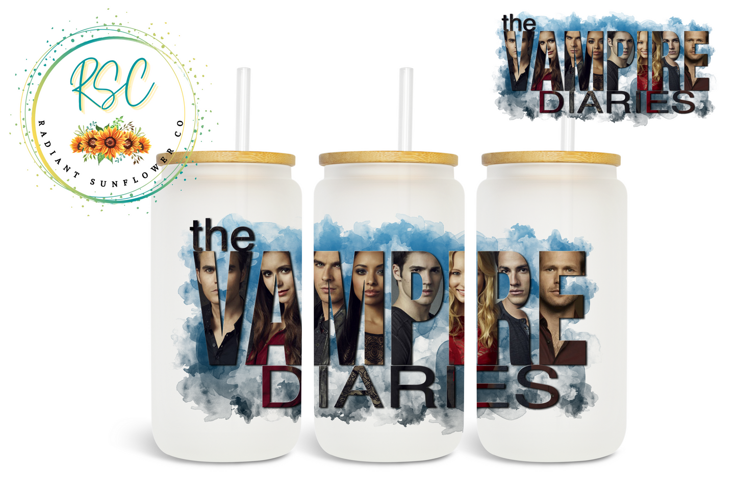 Vampire Diaries Beer Can Glass