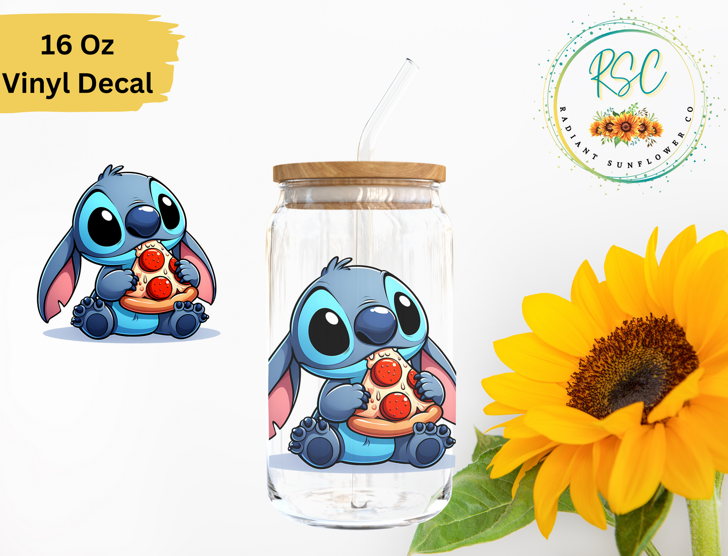 Stitch & Pizza Vinyl Decal