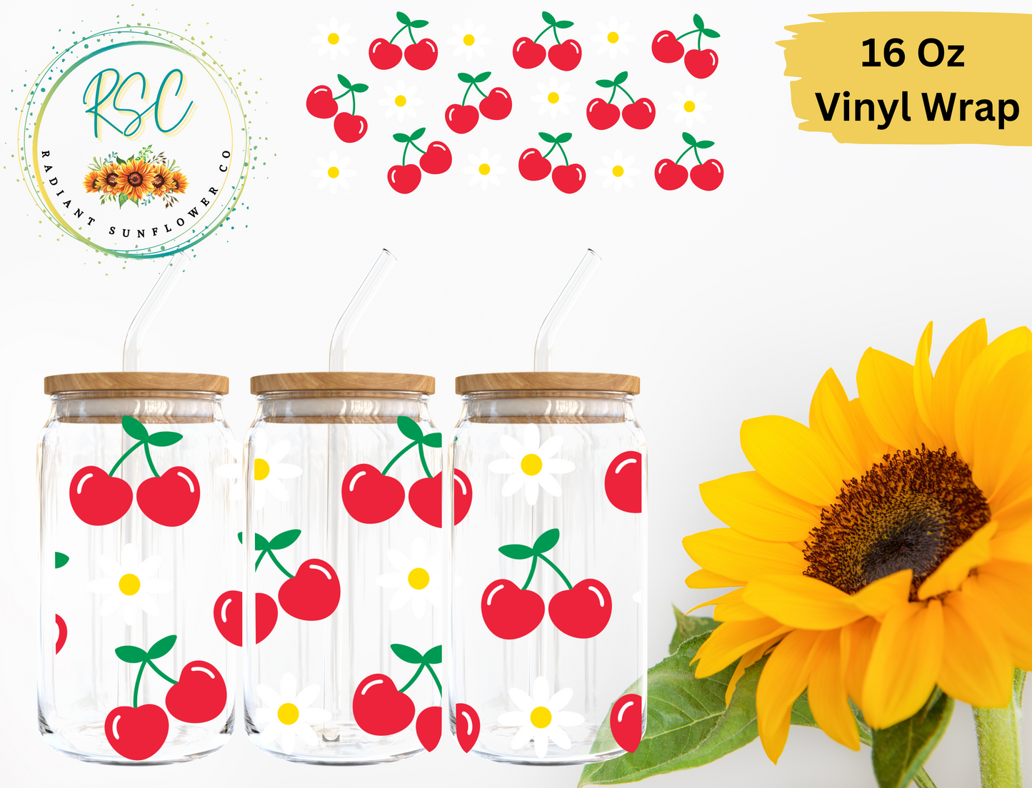 Cherries and Daisies Vinyl Wrap