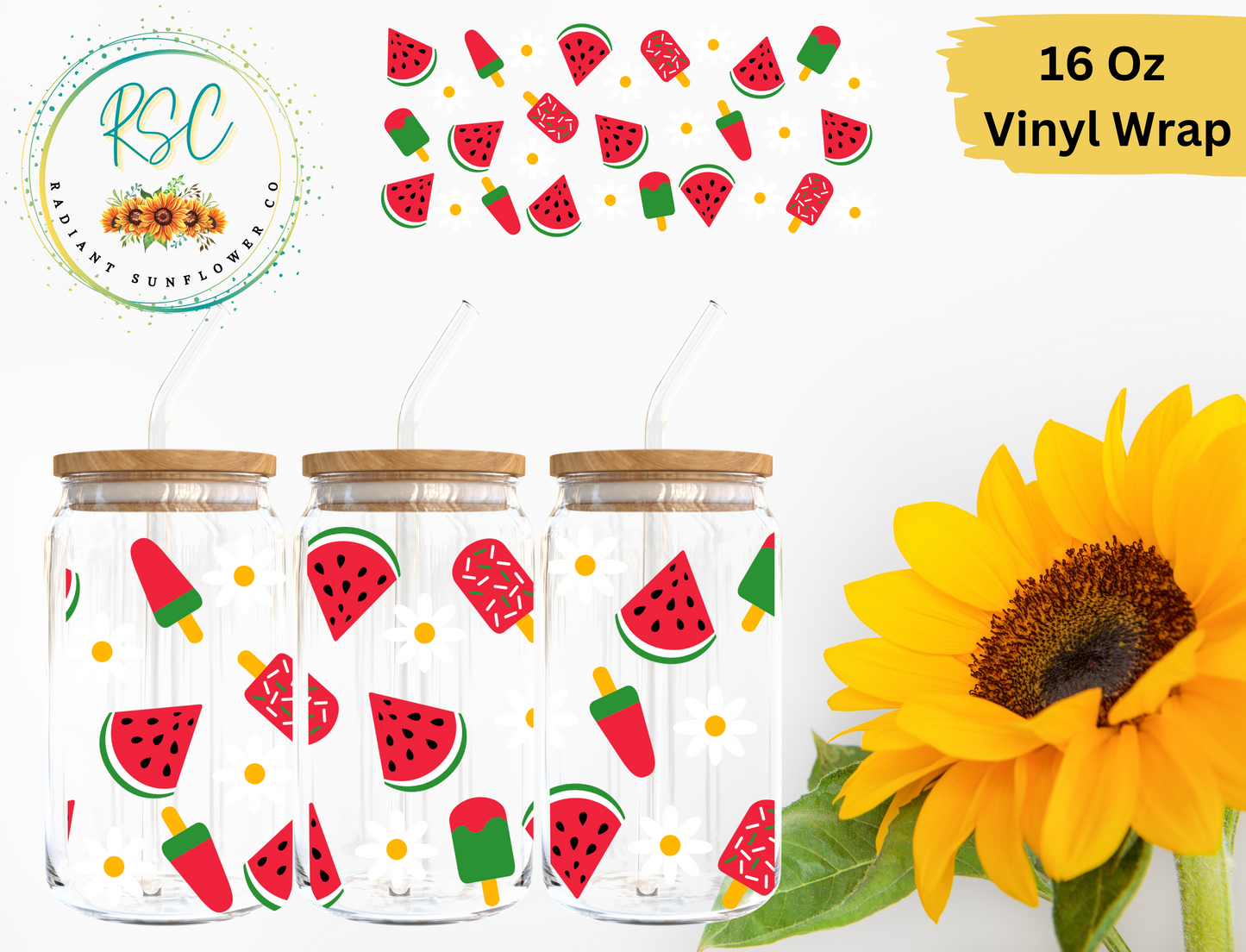 Watermelon Daisy Popsicle Vinyl Wrap (Copy)