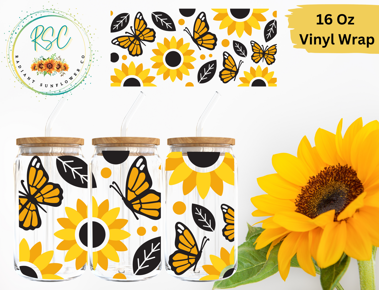 Butterfly & Sunflower Vinyl Wrap