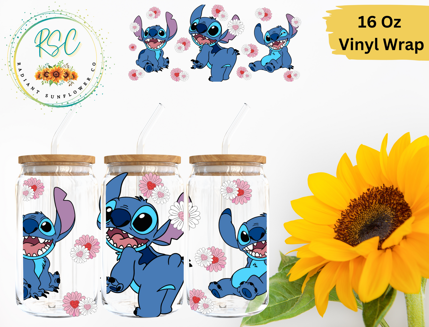 Stitch and Flowers Vinyl Wrap